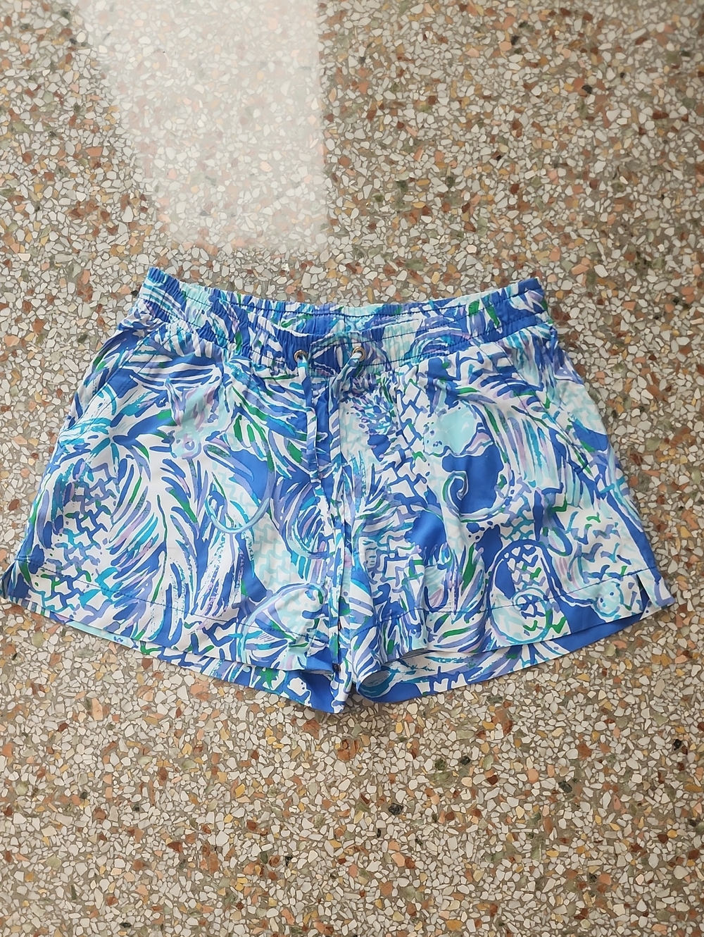 Lilly Pulitzer Blue Multi-Print Athletic Shorts